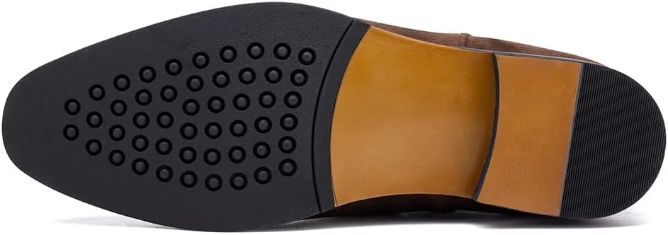 CHAMARIPA Men's Invisible Height Increasing Shoes - Leather Elevator Chelsea Shoes for Man,2-3 inches Taller.