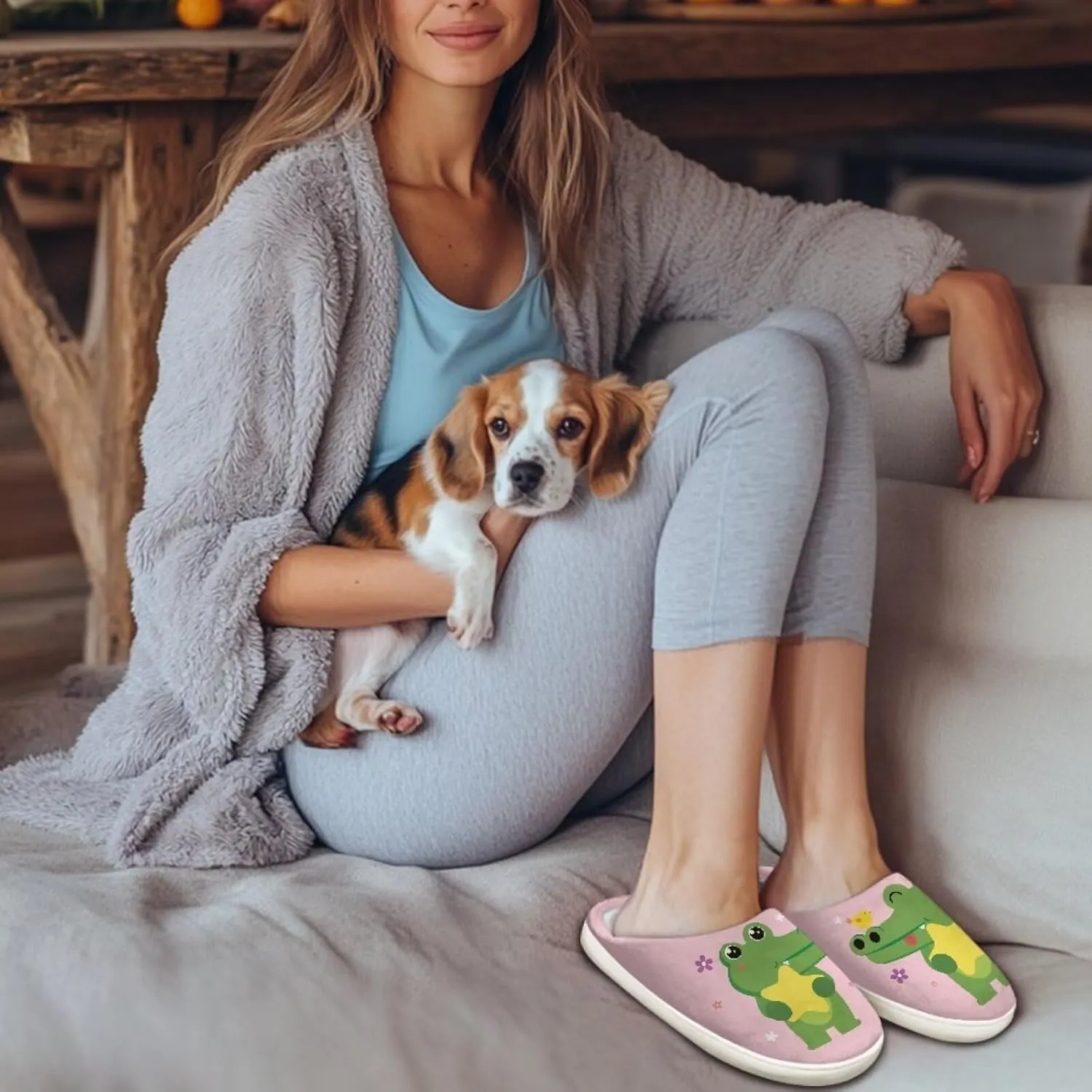 chaqlin Fuzzy House Slipper Womens Memory Foam Flat Heels Slippers for Causal Bedroom Walking with Flat Heels Causal Outdoor Indoor Shoes