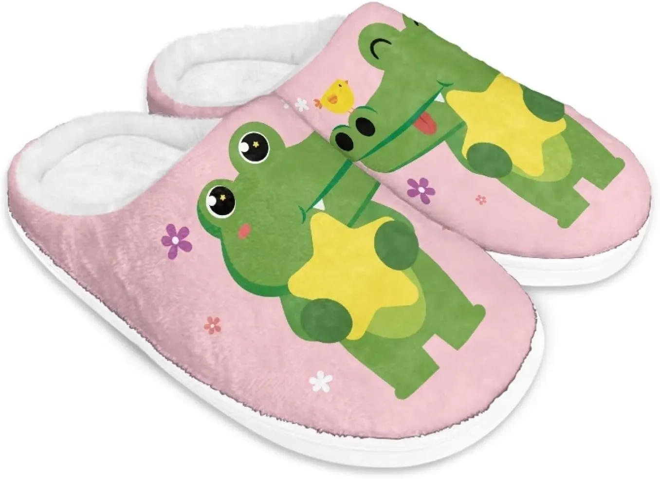 chaqlin Fuzzy House Slipper Womens Memory Foam Flat Heels Slippers for Causal Bedroom Walking with Flat Heels Causal Outdoor Indoor Shoes