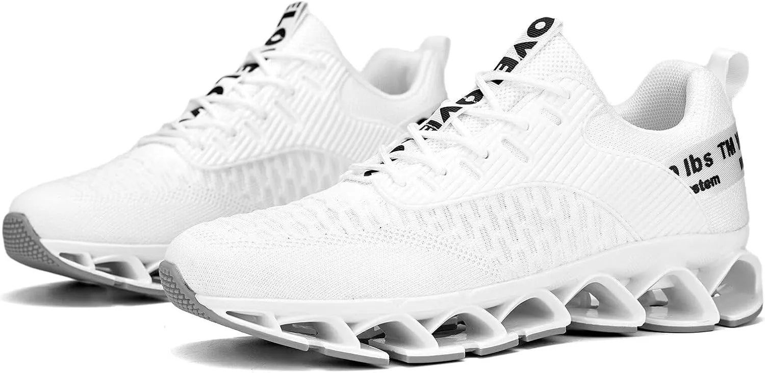 Chopben Men's Running Shoes Blade Non Slip Fashion Sneakers Breathable Mesh Soft Sole Casual Athletic Walking Shoes