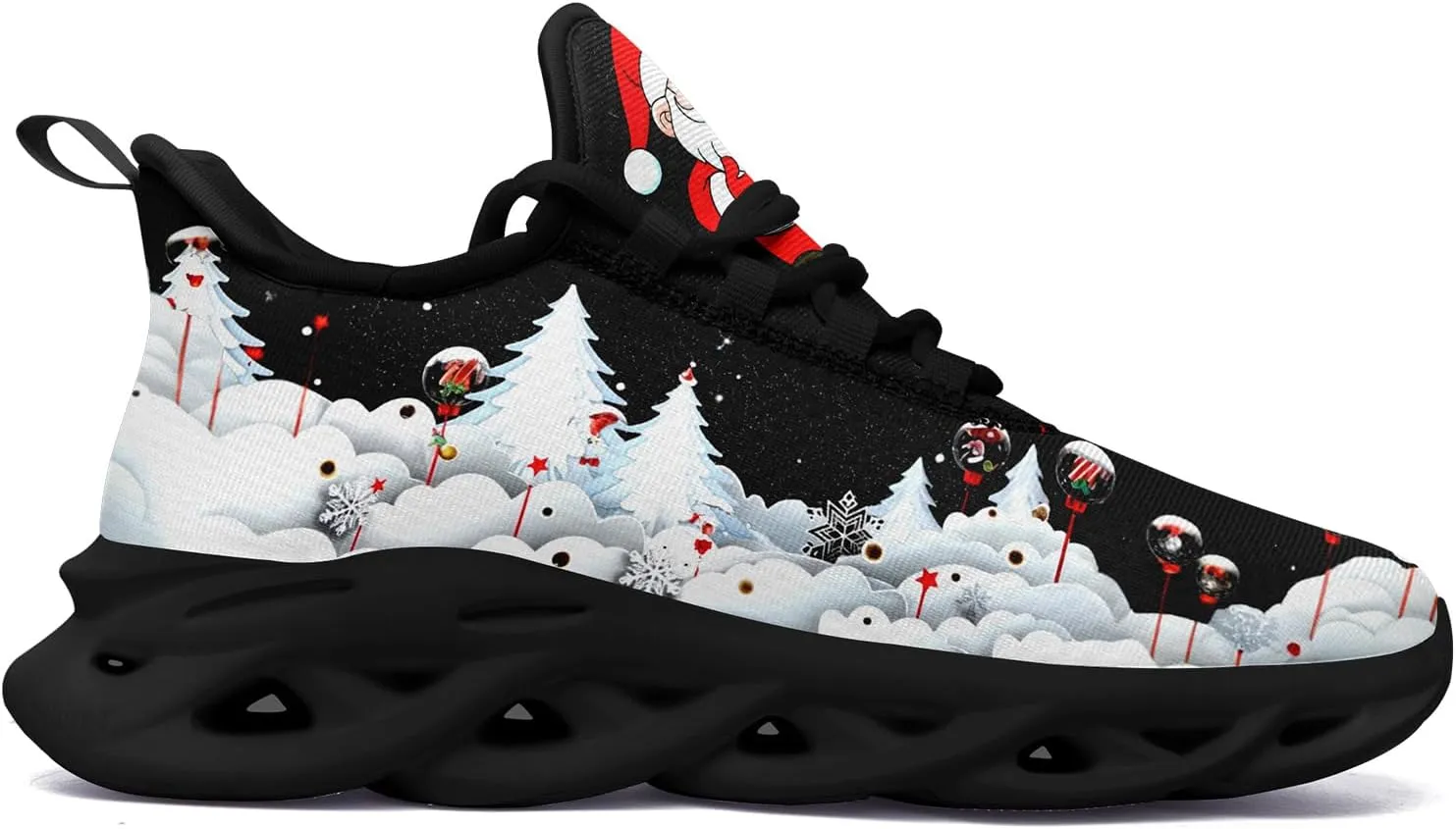 Christmas Running Shoes for Men Women – Holiday Festive Design, Comfortable Lightweight Tennis Shoes Mesh Walking Sneaker