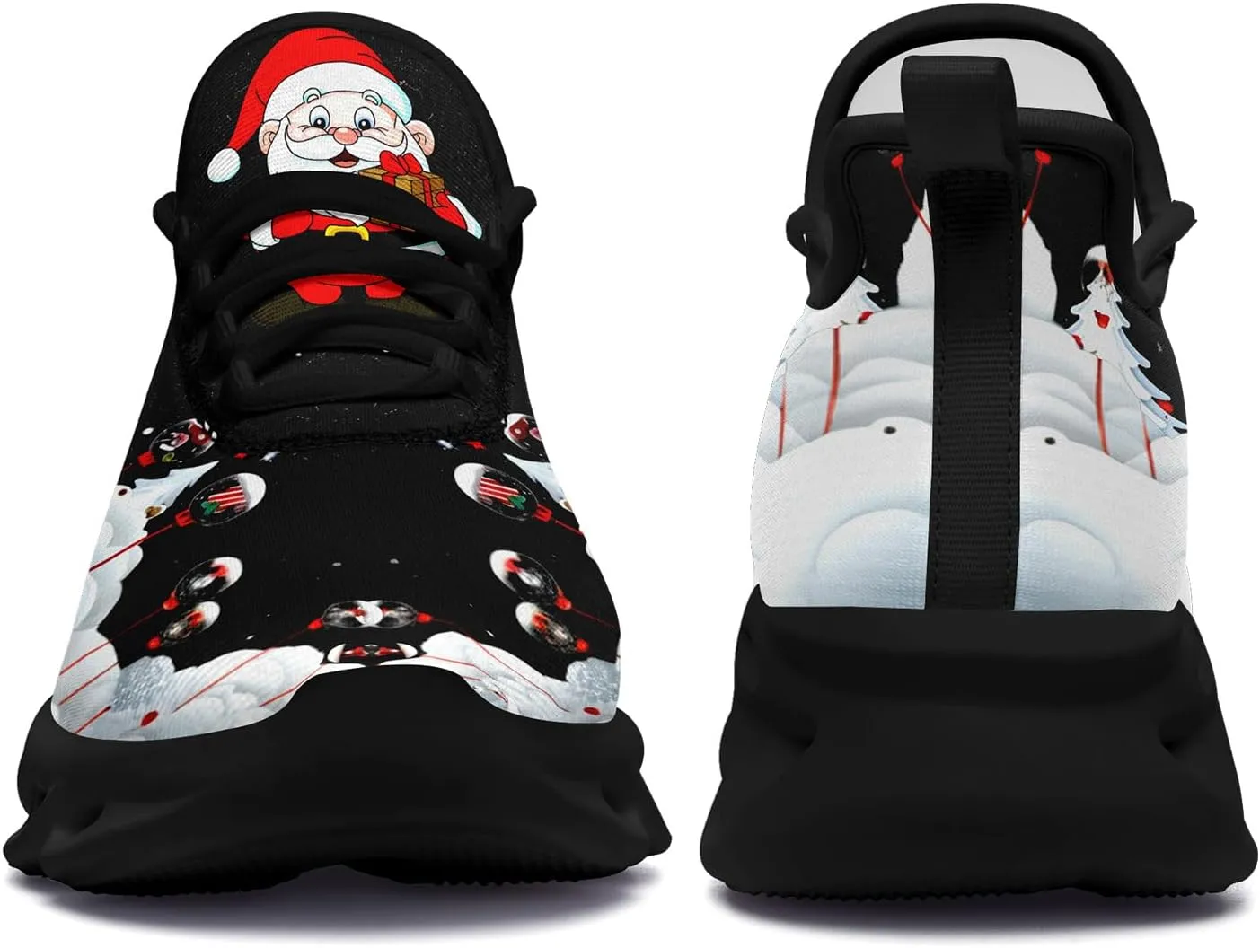 Christmas Running Shoes for Men Women – Holiday Festive Design, Comfortable Lightweight Tennis Shoes Mesh Walking Sneaker