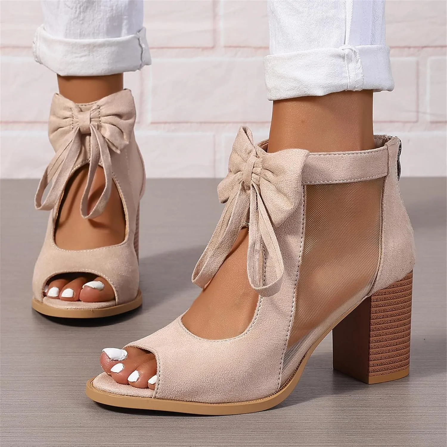 Chunky Heels For Women Dressy Sexy Ankle Strap Dress Pump Shoes Casual Summer Cute Open Toe Strappy Wedge Sandals