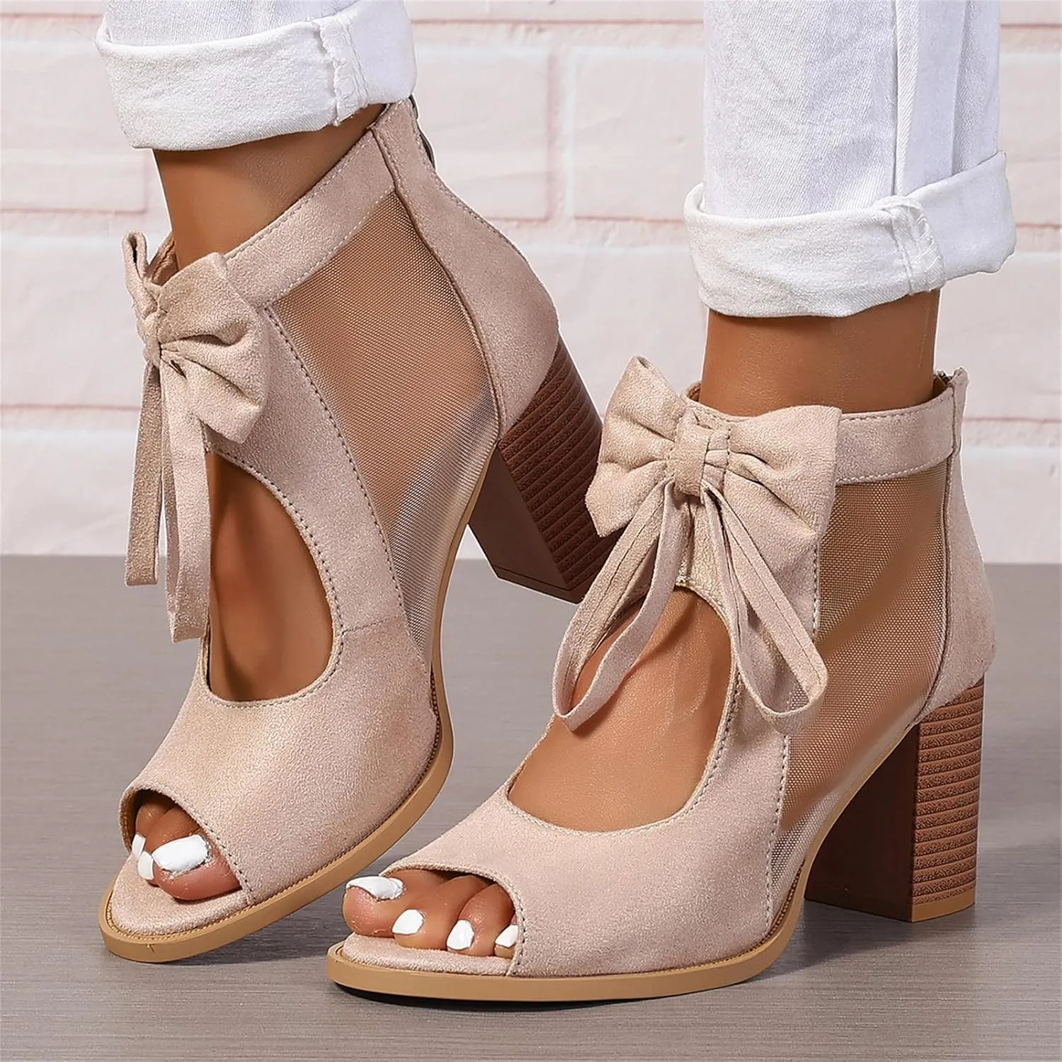 Chunky Heels For Women Dressy Sexy Ankle Strap Dress Pump Shoes Casual Summer Cute Open Toe Strappy Wedge Sandals