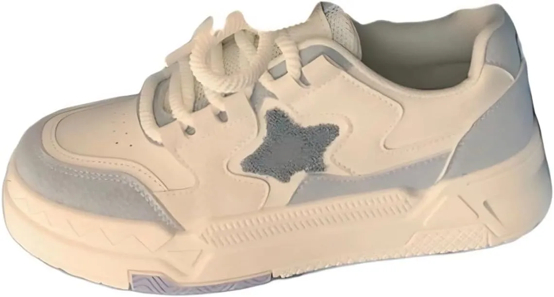 Chunky Sneaker Cute Star Y2K Platform 5cm Walking Shoes for Women Girls Cloud Soft Marshmallow Comfort Campus Casual Outdoor Daily Wear Wide Fit