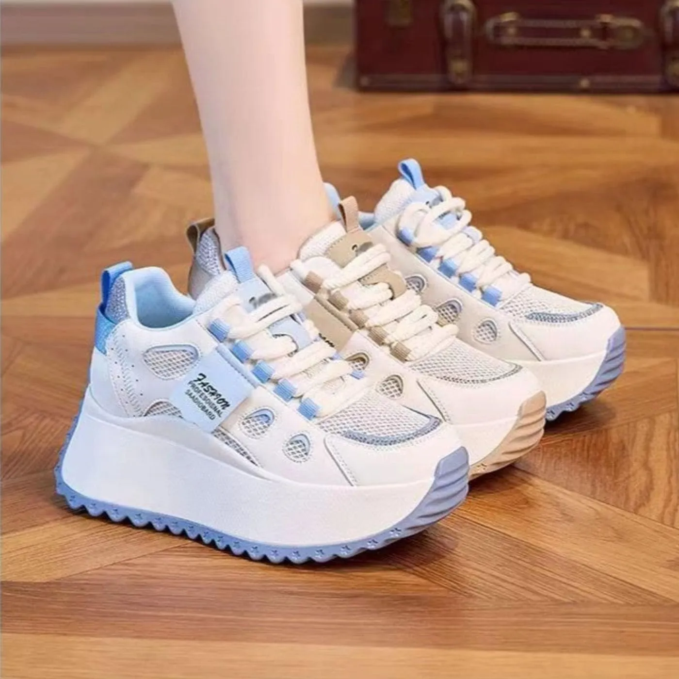 Chunky Sneakers for Women & Girls 6cm Height Increase Summer Breathable Anti-Slip Walking Shoes - Lightweight & Comfortable
