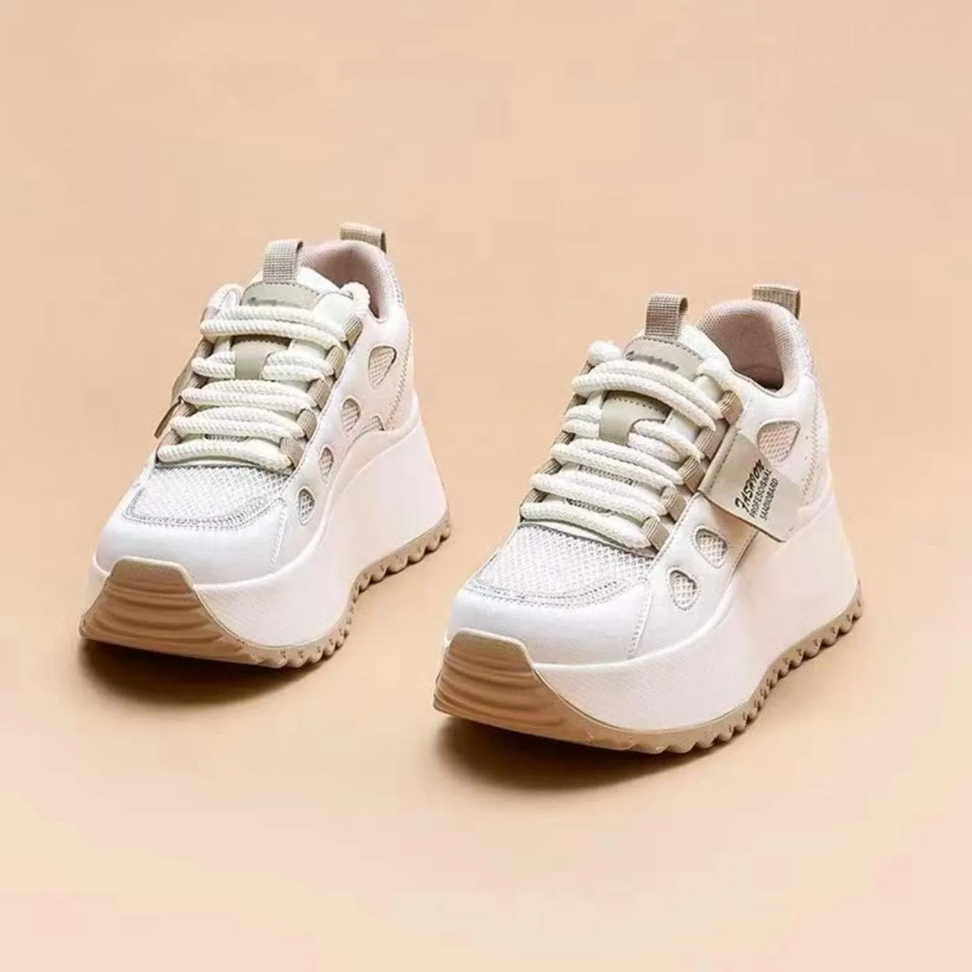 Chunky Sneakers for Women & Girls 6cm Height Increase Summer Breathable Anti-Slip Walking Shoes - Lightweight & Comfortable