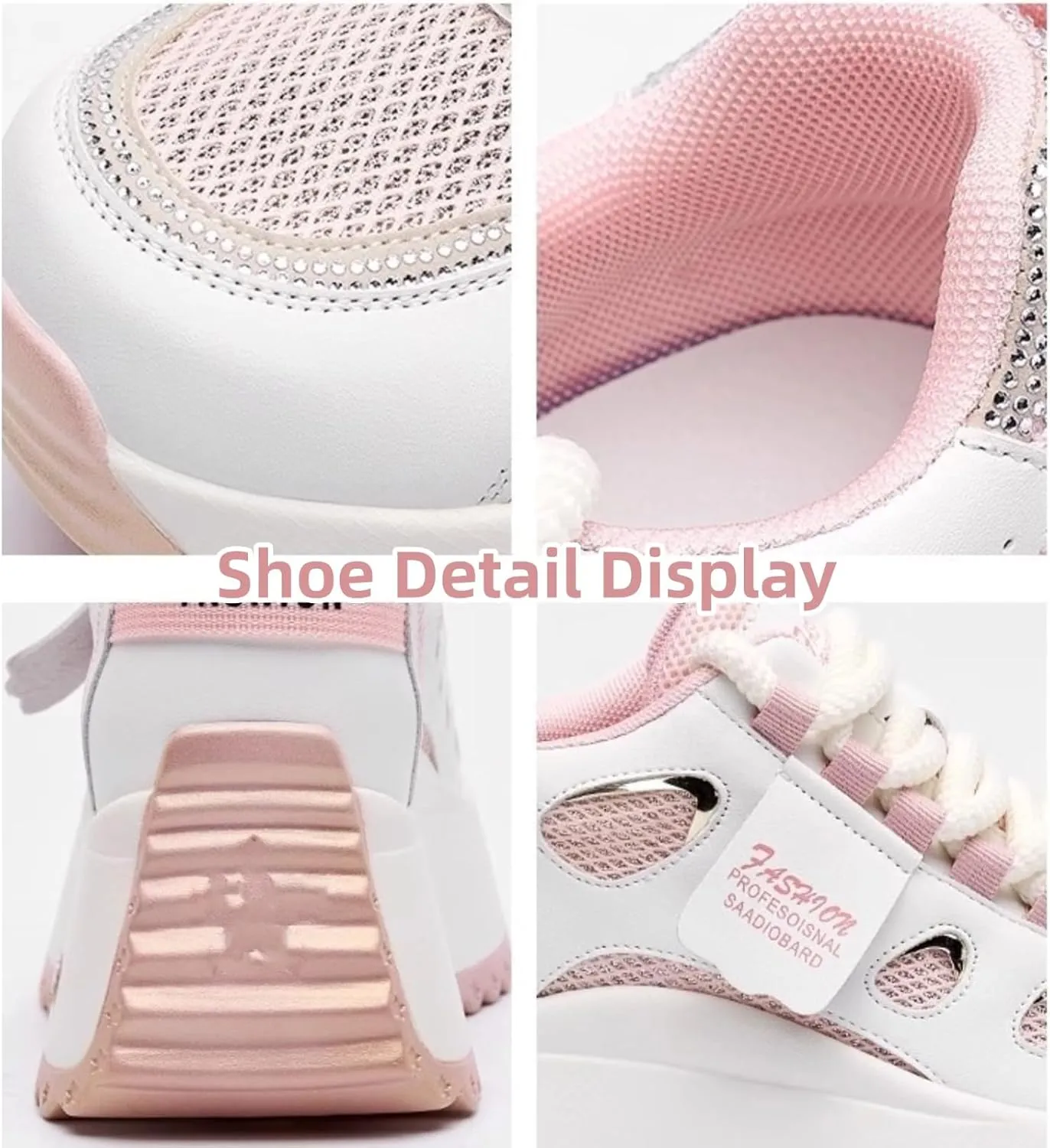 Chunky Sneakers for Women & Girls 6cm Height Increase Summer Breathable Anti-Slip Walking Shoes - Lightweight & Comfortable