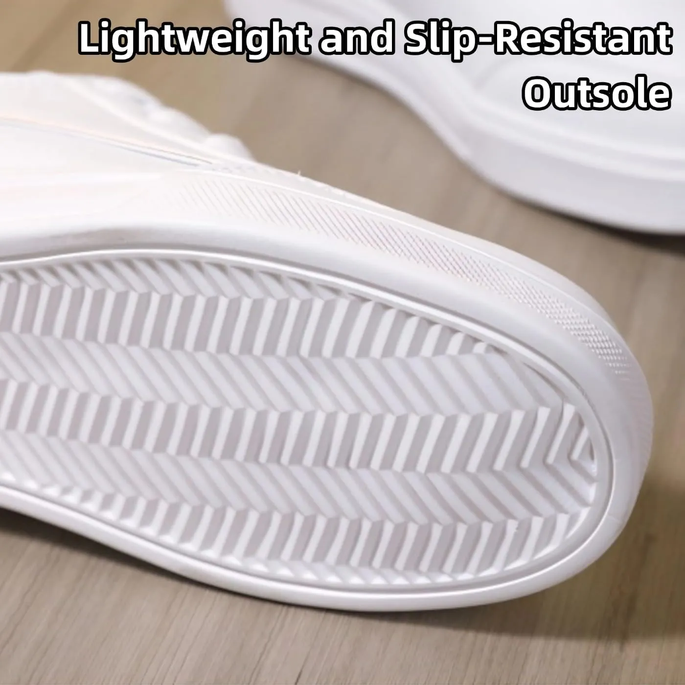 Chunky Sneakers for Women & Girls Anti-Slip White Walking Shoes Leather Lace-Up Skateboard Shoes