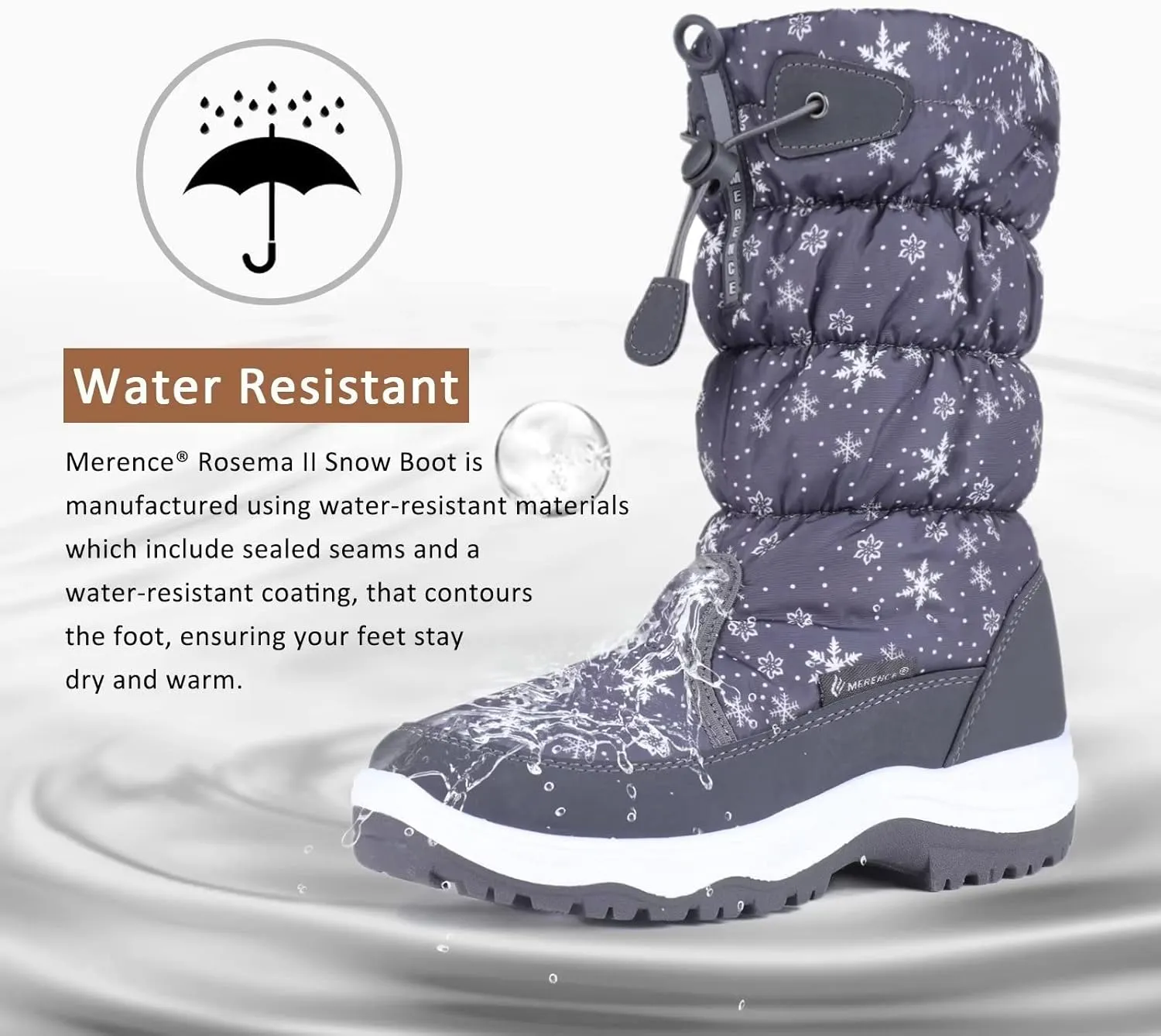 CIOR Women's Snow Boots Winter II Water-Resistant Fur Lined Frosty Warm Anti-Slip Boot U120WMX001-0429