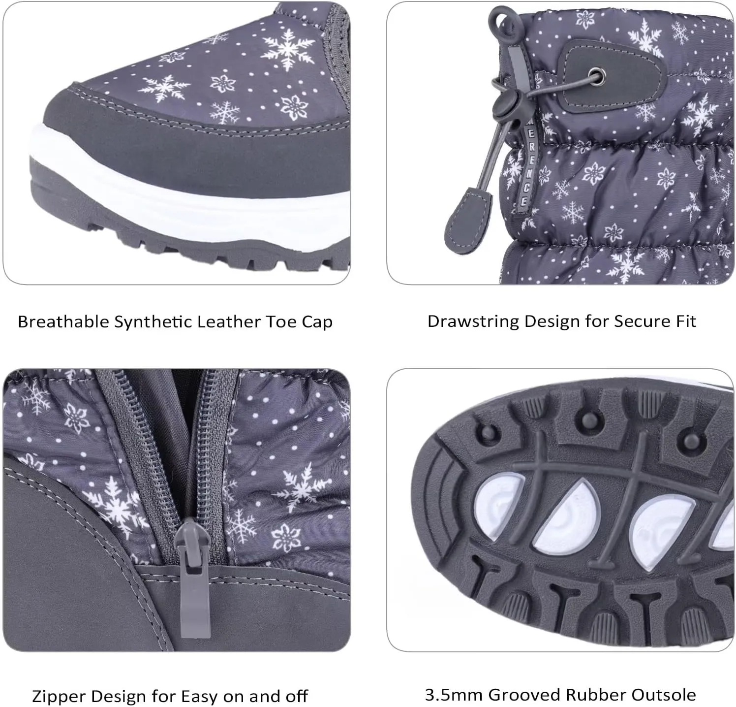CIOR Women's Snow Boots Winter II Water-Resistant Fur Lined Frosty Warm Anti-Slip Boot U120WMX001-0429