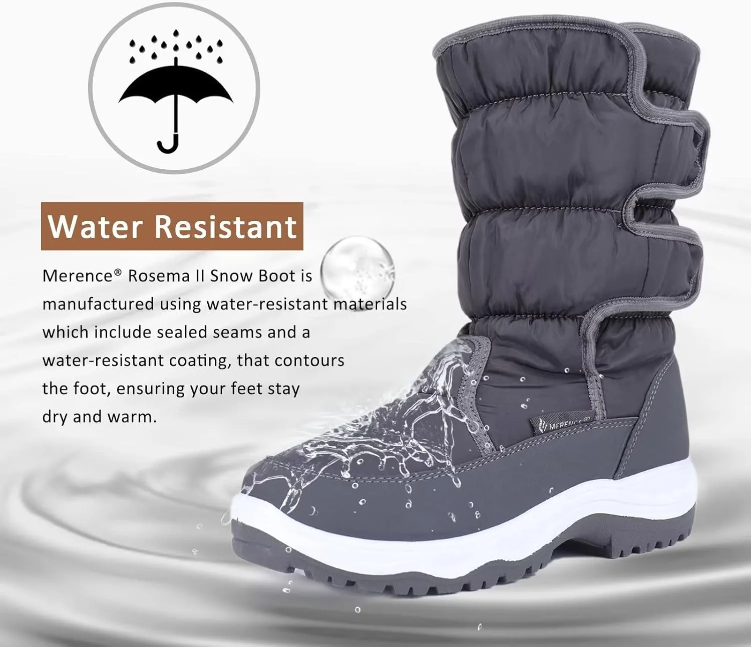 CIOR Women's Snow Boots Winter II Water-Resistant Fur Lined Frosty Warm Anti-Slip Boot U120WMX001-0429