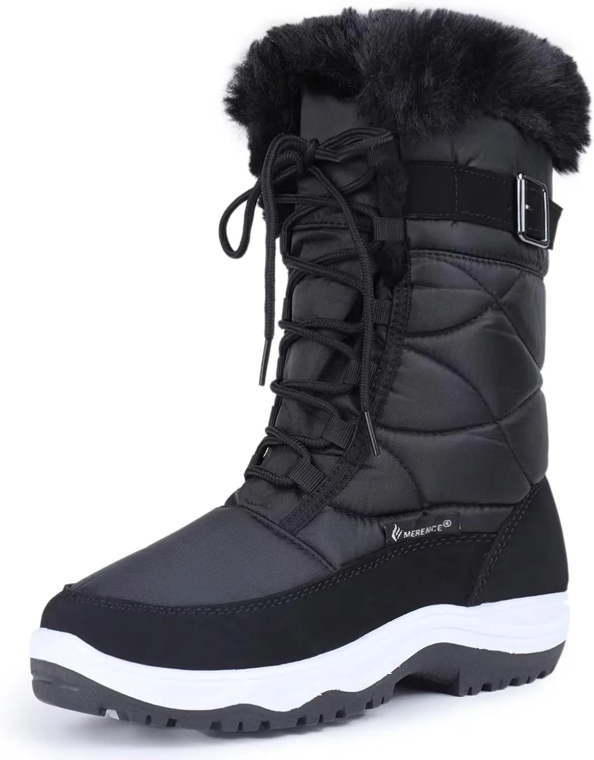 CIOR Women's Snow Boots Winter Water-Resistant Fur Lined Frosty Warm Snow Boots U120WMX005-Black-39