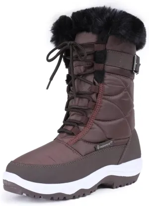 CIOR Women's Snow Boots Winter Water-Resistant Fur Lined Frosty Warm Snow Boots U120WMX005-D.Brown-38