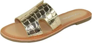 City Classified Shoes Women Flip Flops Basic Plain Sandals Cut Out Strap Casual Slide Slippers Beach SALVIA-S