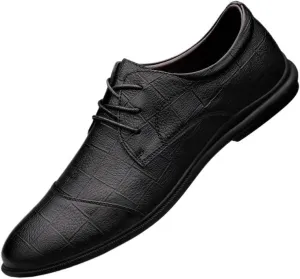 Classic Lace-up Loafers Shoes Men's Retro Brogue Dress Shoes Formal Business Leather Oxford