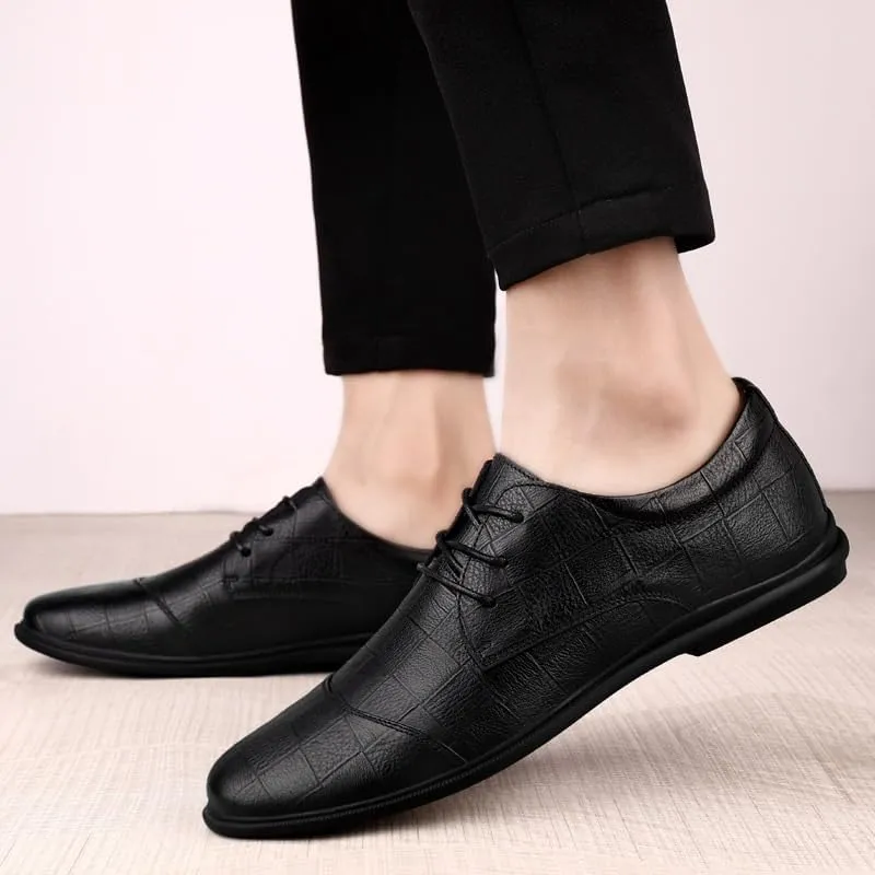 Classic Lace-up Loafers Shoes Men's Retro Brogue Dress Shoes Formal Business Leather Oxford