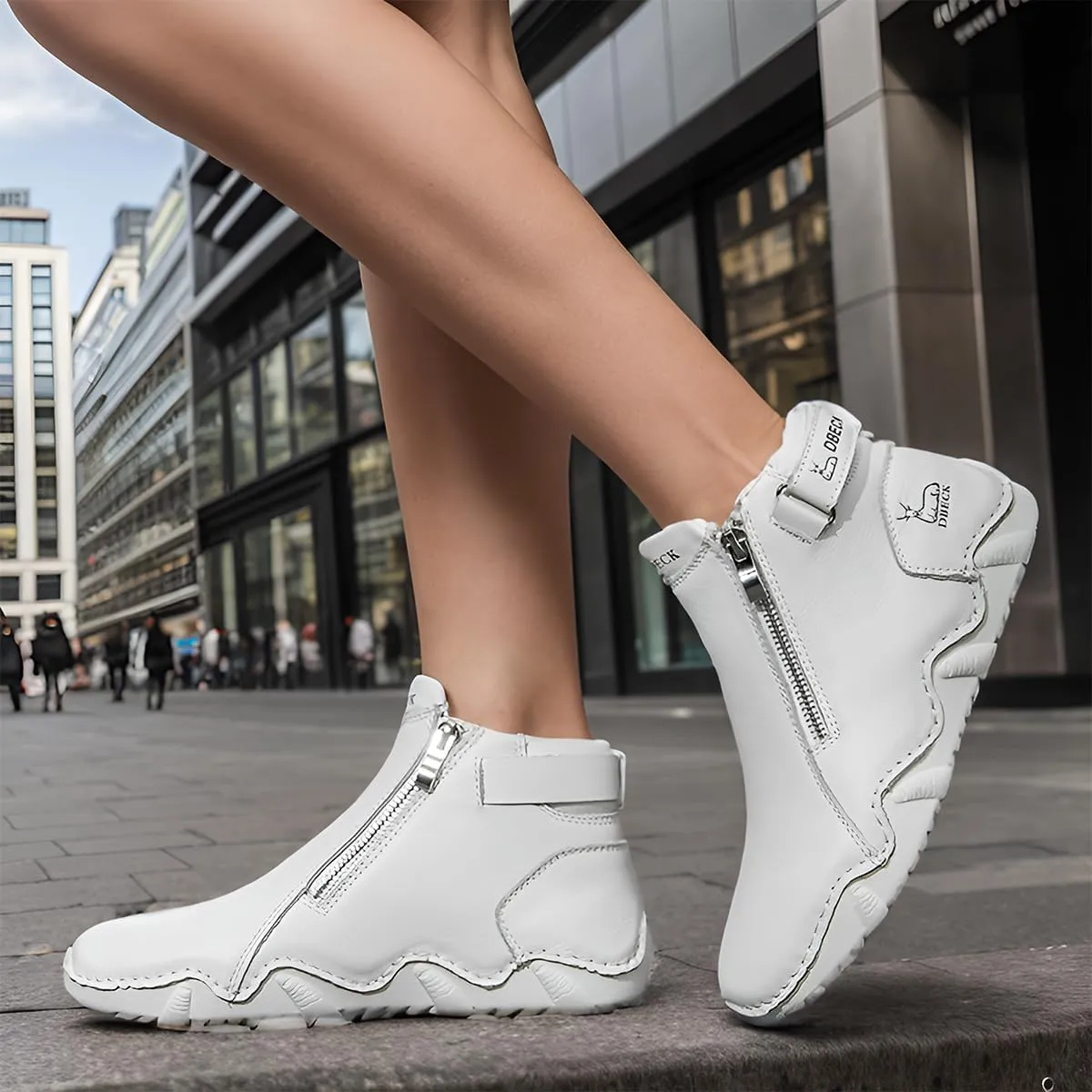 Climatelight Women's Waterproof Casual Fashion Ankle Booties for Commuting Walking Shoes Cozy Boots Slip-on Driving Running Shoes