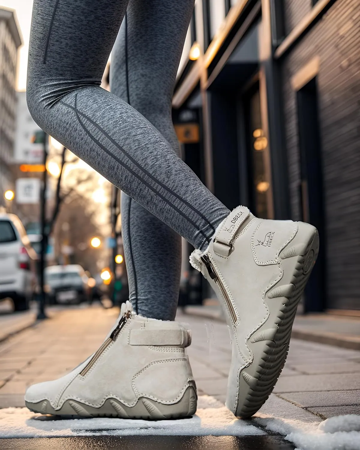 Climatelight Women's Waterproof Winter Snow Boots For Outdoor Commuting Driving Shoes Fleece Fashion Casual Suede Boots