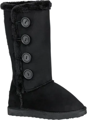 CLOVERLAY Women's Four Button Faux Fur Lined Shearling Mid Calf Winter Boots