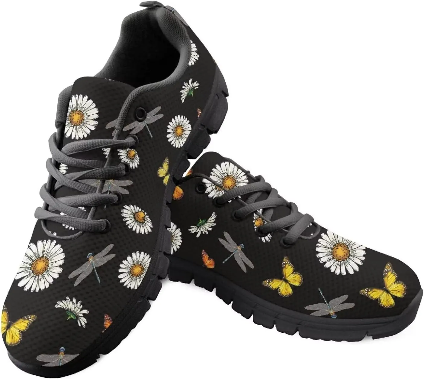 Coloranimal Road Running Sneakers for Unisex Women Men Lace-up Athletic Trainers Footwear