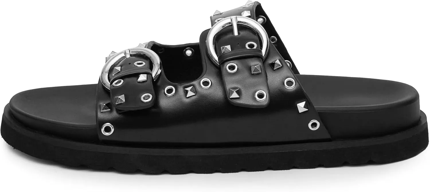 Comfortable Slide Sandals for Women Footbed Flat Sandals Casual Dressy Shoes