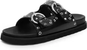 Comfortable Slide Sandals for Women Footbed Flat Sandals Casual Dressy Shoes