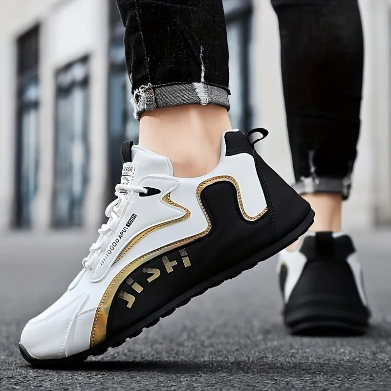 Comfortable Striped Hiking Shoes for Men - Breathable, Waterproof, Low-top, lace-up, Outdoor Training, Camping Sneakers for All Seasons with Bow Support and Cushioning