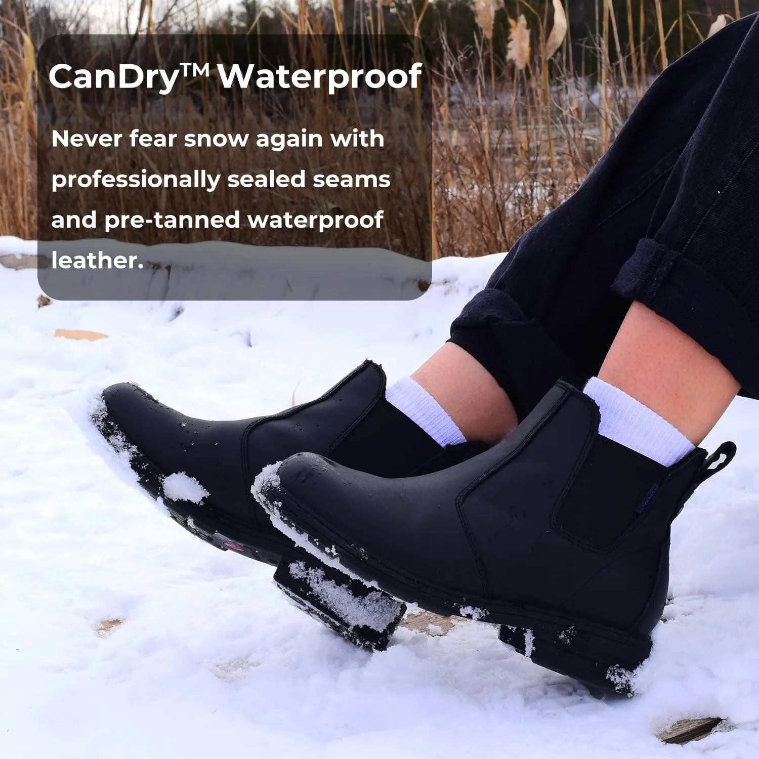 Comfy Moda Women's Waterproof Chelsea Winter Boots Legend II with Wool Lining