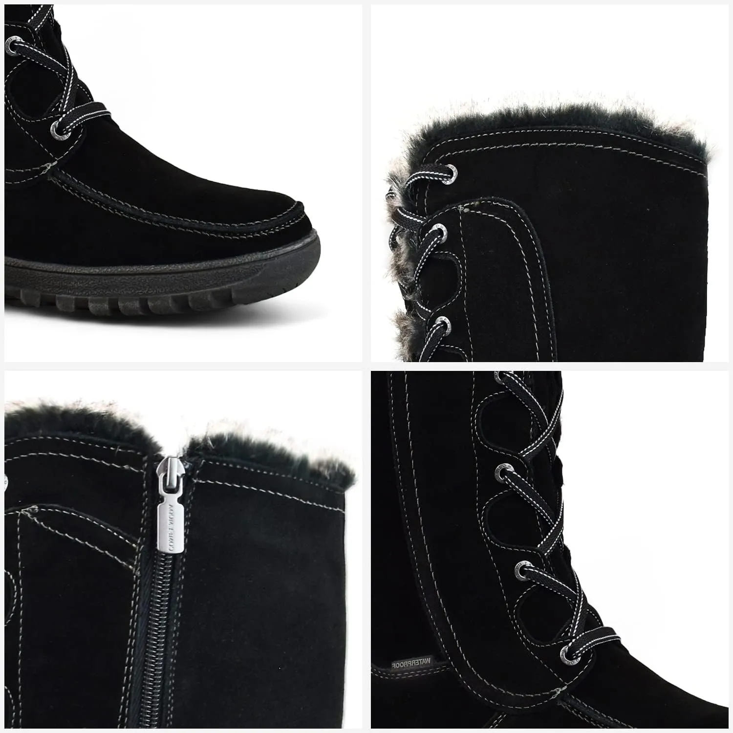 Comfy Moda Women's Waterproof Fur Lined Winter Boots Warsaw