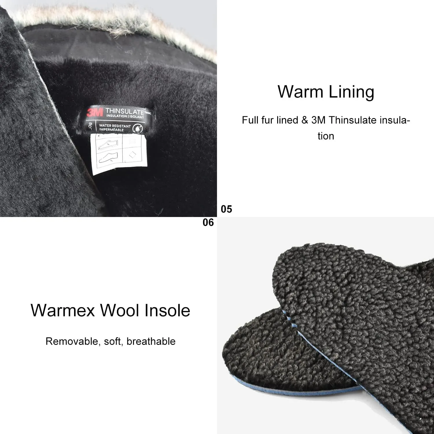 Comfy Moda Women's Waterproof Fur Lined Winter Boots Warsaw