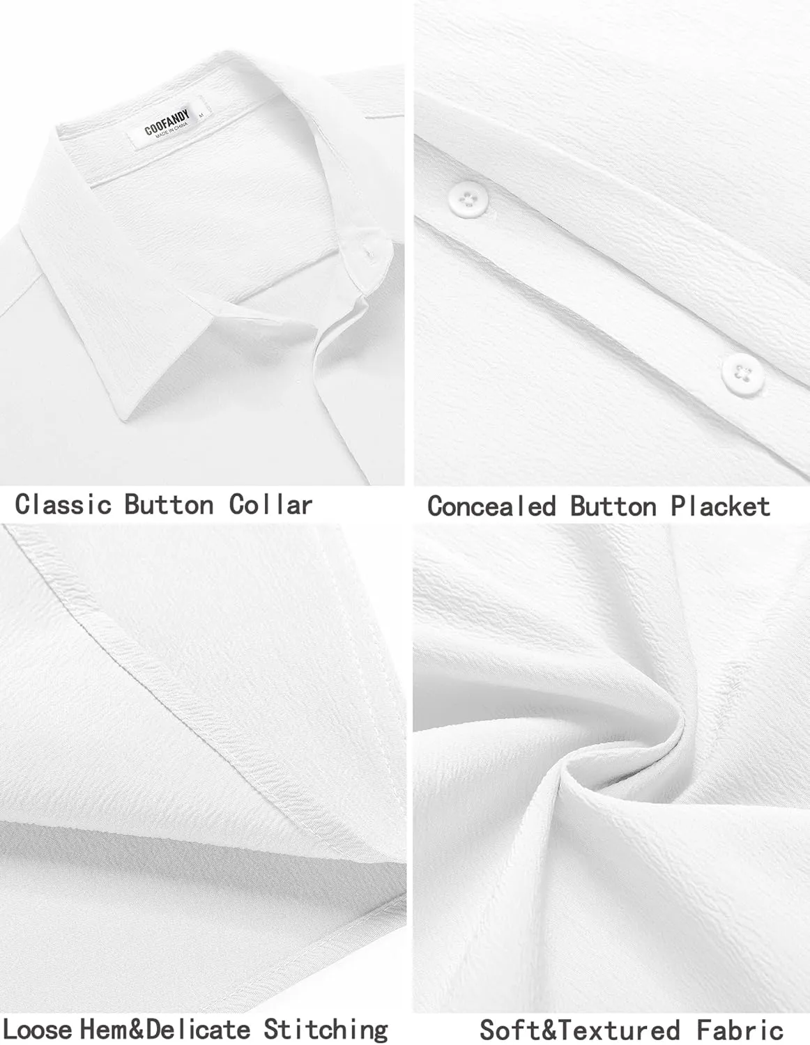 COOFANDY Men's Casual Short Sleeve Button Down Summer Beach Shirt Lightweight Textured Wrinkle Free Stretch Shirts