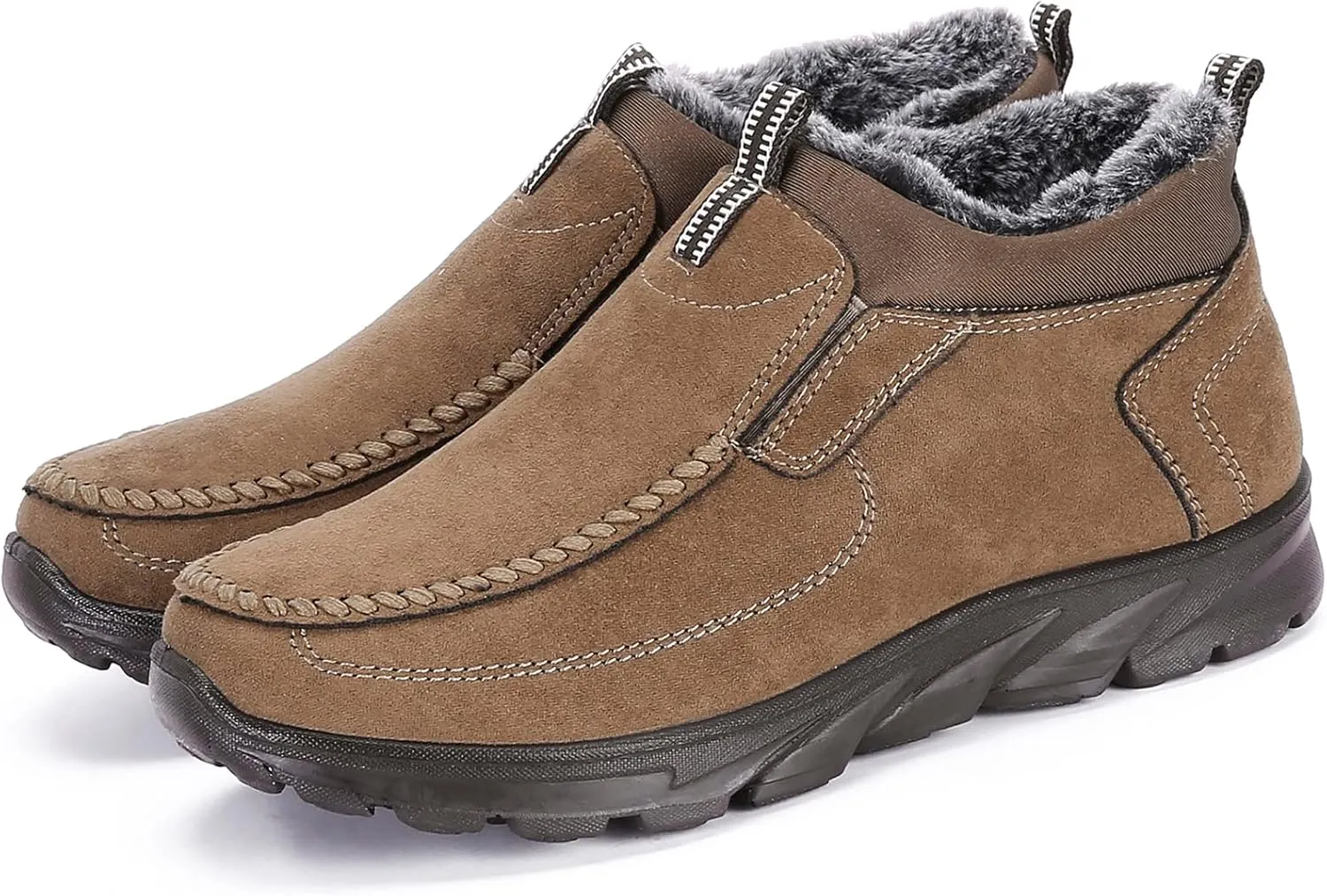 COSIDRAM Men Shoes Winter Snow Boots Cotton-padded Slip on Casual Warm Walking Sneakers House Shoes