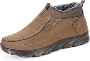 COSIDRAM Men Shoes Winter Snow Boots Cotton-padded Slip on Casual Warm Walking Sneakers House Shoes