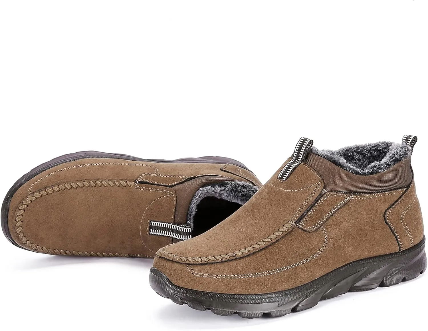 COSIDRAM Men Shoes Winter Snow Boots Cotton-padded Slip on Casual Warm Walking Sneakers House Shoes