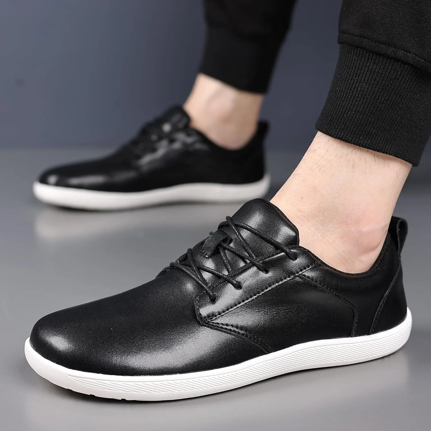 COSIDRAM Men's Casual Loafers Comfort Wide Toe Soft Daily Walking Sneakers Classic Slip On Shoes