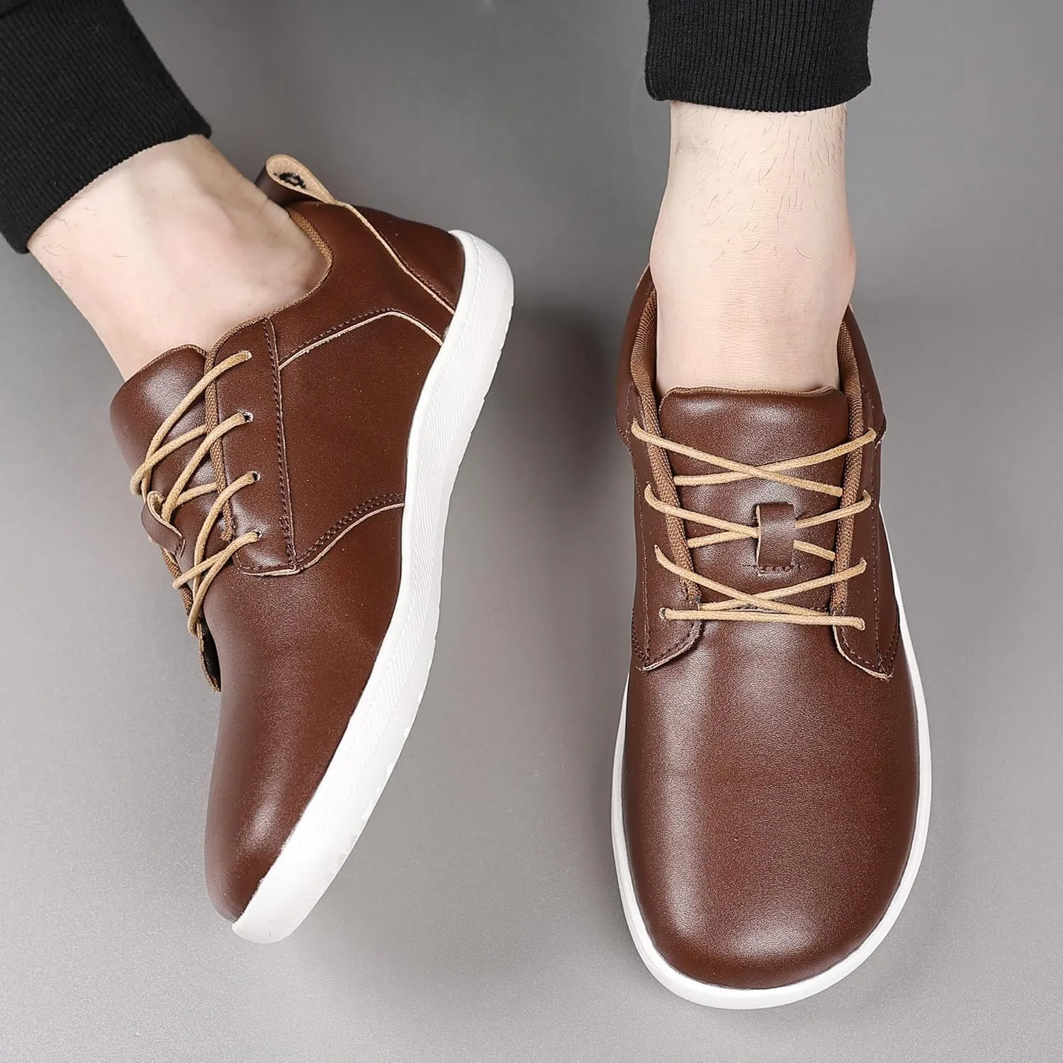 COSIDRAM Men's Casual Loafers Comfort Wide Toe Soft Daily Walking Sneakers Classic Slip On Shoes