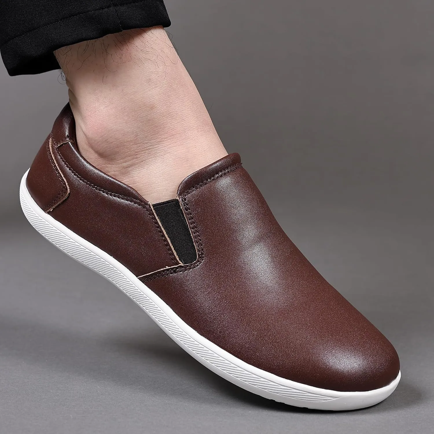 COSIDRAM Men's Casual Loafers Comfort Wide Toe Soft Daily Walking Sneakers Classic Slip On Shoes