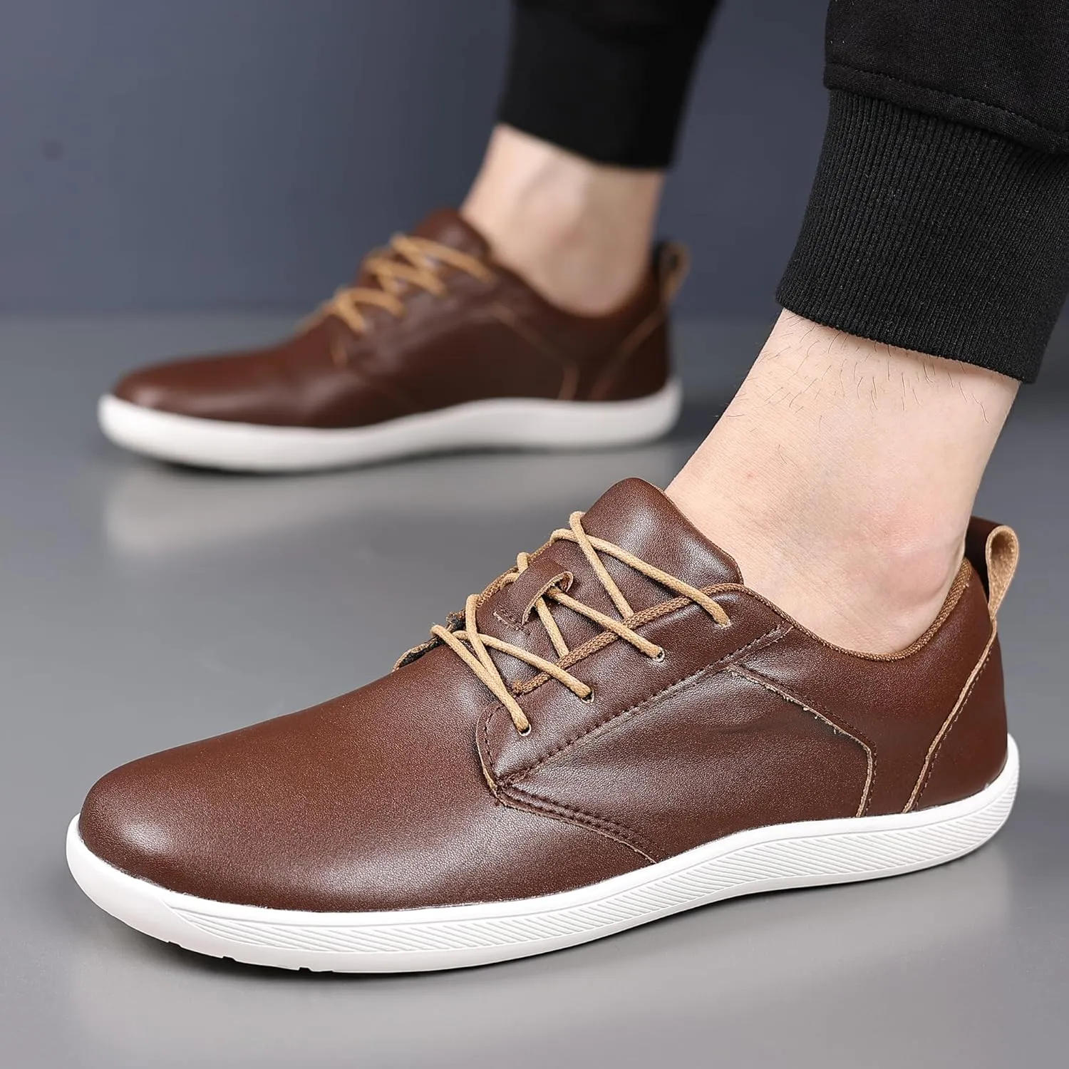 COSIDRAM Men's Casual Loafers Comfort Wide Toe Soft Daily Walking Sneakers Classic Slip On Shoes