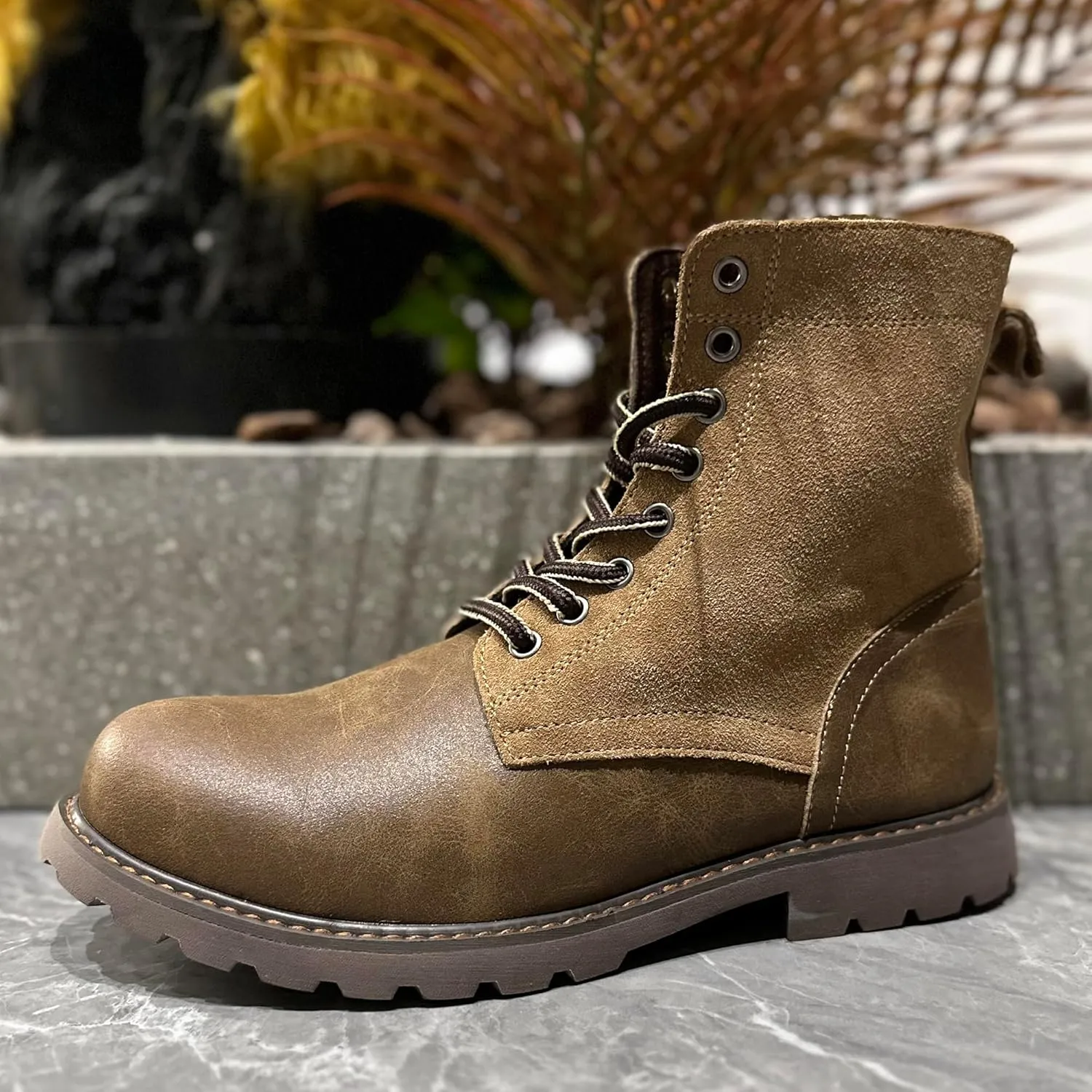 COSIDRAM Men's Casual Oxford Boots Classic Suede Chukka Boots Comfort Lace Up Business Dress Shoes