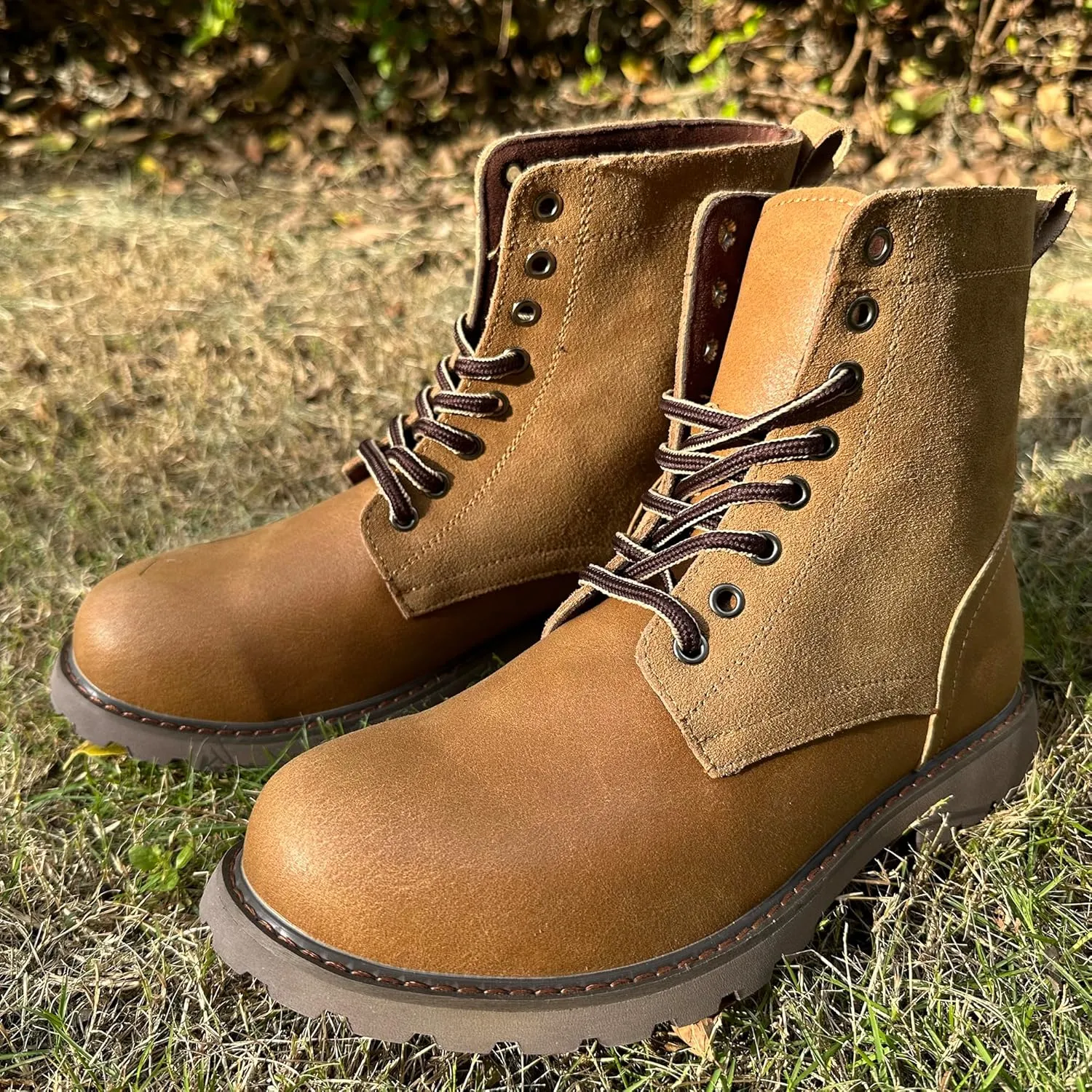 COSIDRAM Men's Casual Oxford Boots Classic Suede Chukka Boots Comfort Lace Up Business Dress Shoes