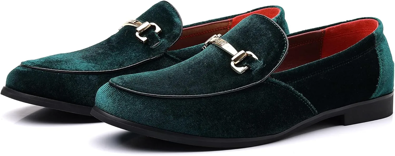 COSIDRAM Mens Dress Shoes Loafers Business Classic Suede Luxury Copper Chain Party Wedding Moccasins for Male