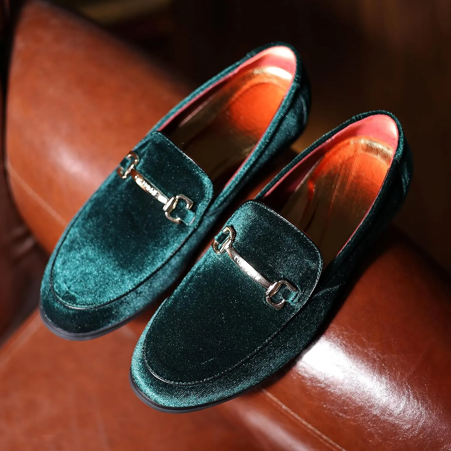 COSIDRAM Mens Dress Shoes Loafers Business Classic Suede Luxury Copper Chain Party Wedding Moccasins for Male