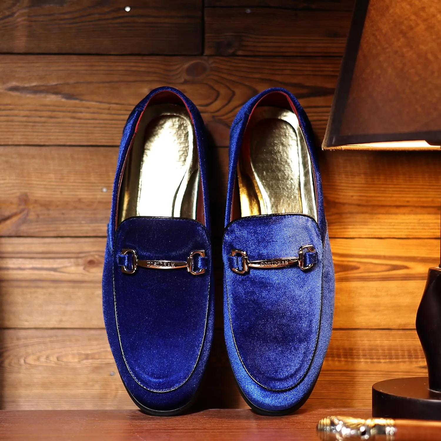 COSIDRAM Mens Dress Shoes Loafers Business Classic Suede Luxury Copper Chain Party Wedding Moccasins for Male