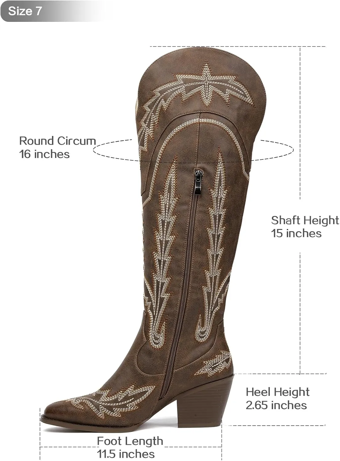 Cowboy Boots for Women Cowgirl Boots Mid Calf Western Country Pointed Toe Embroidery Chunky Heel Pull On Red