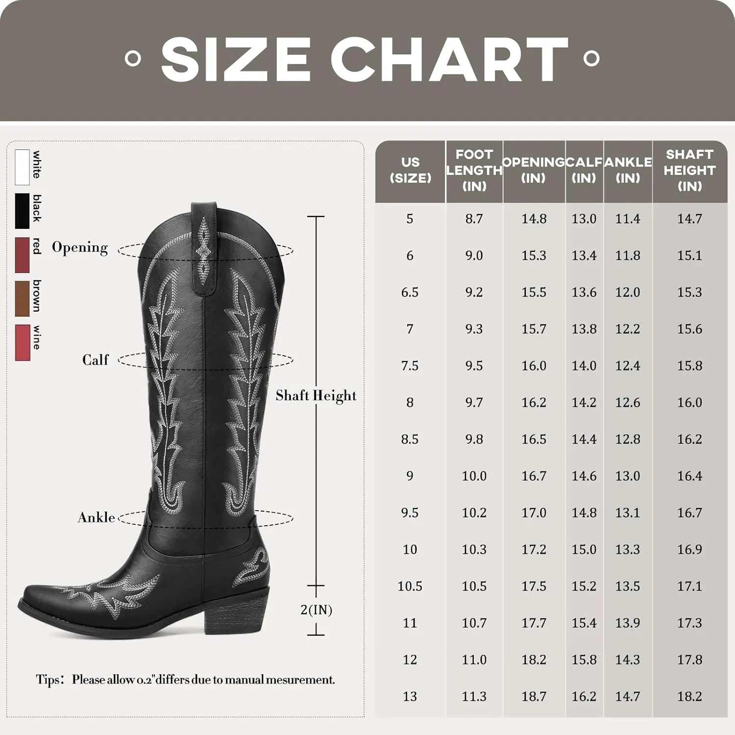 Cowboy Boots for Women - Knee High Embroidered Western Cowgirl Boots, Pointed Toe Chunky Heel Retro Country Boots, Pull On Zipper Vintage Fashion Tall Boots for Girls Ladies