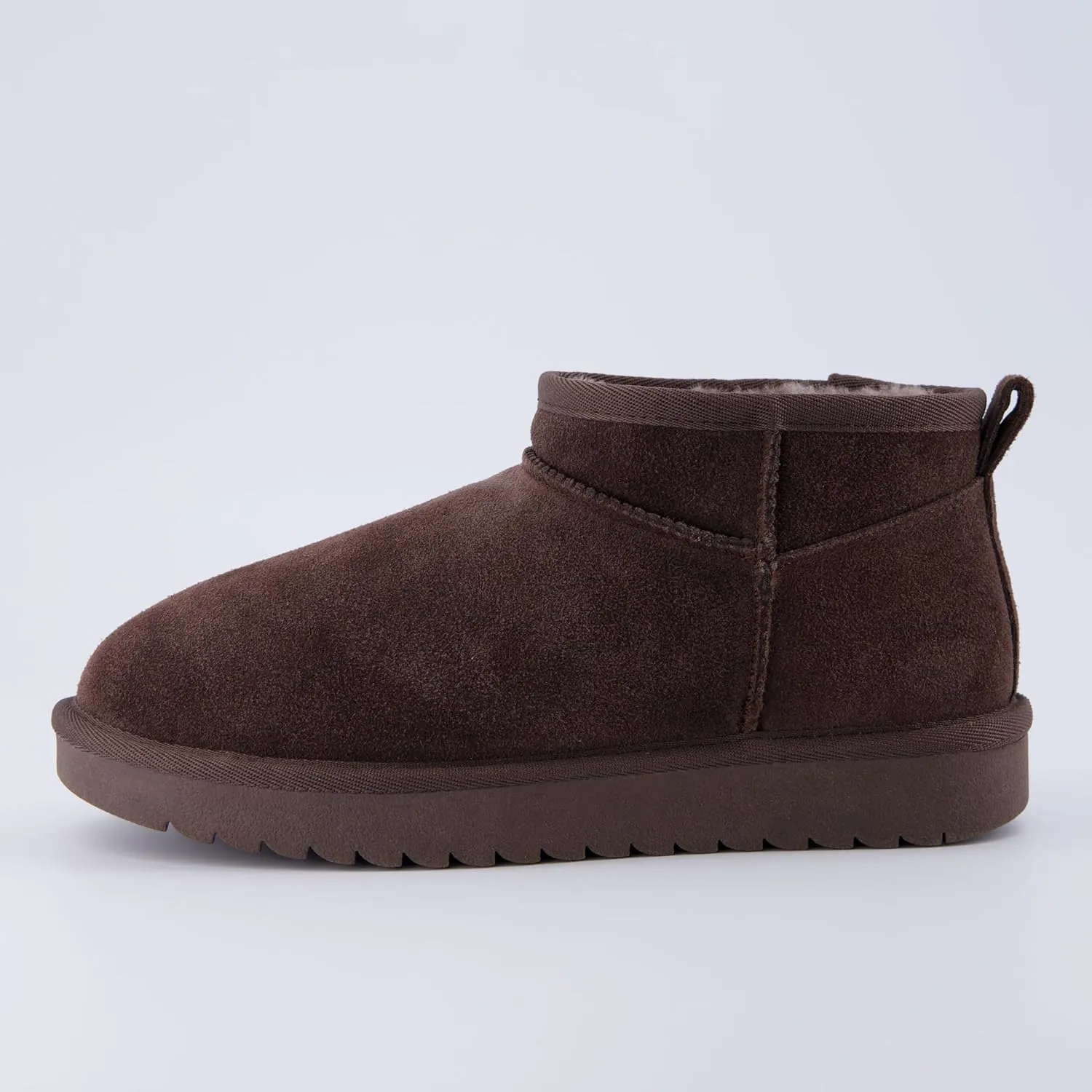 CUSHIONAIRE Women's Hip 2 Genuine Suede Ankle Snow Boots - Pull-On with Cozy Faux Shearling Lining,  Memory Foam