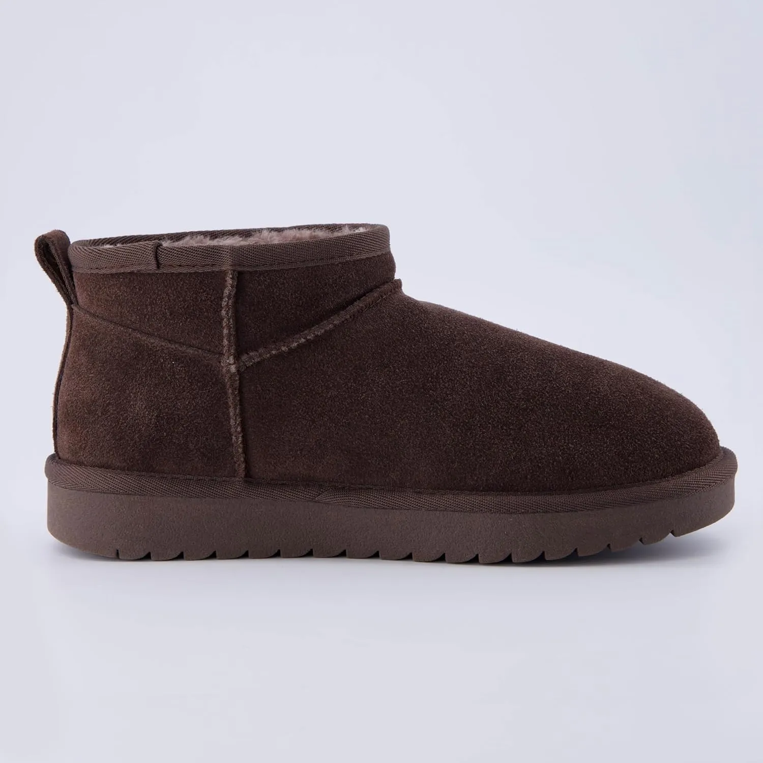 CUSHIONAIRE Women's Hip 2 Genuine Suede Ankle Snow Boots - Pull-On with Cozy Faux Shearling Lining,  Memory Foam