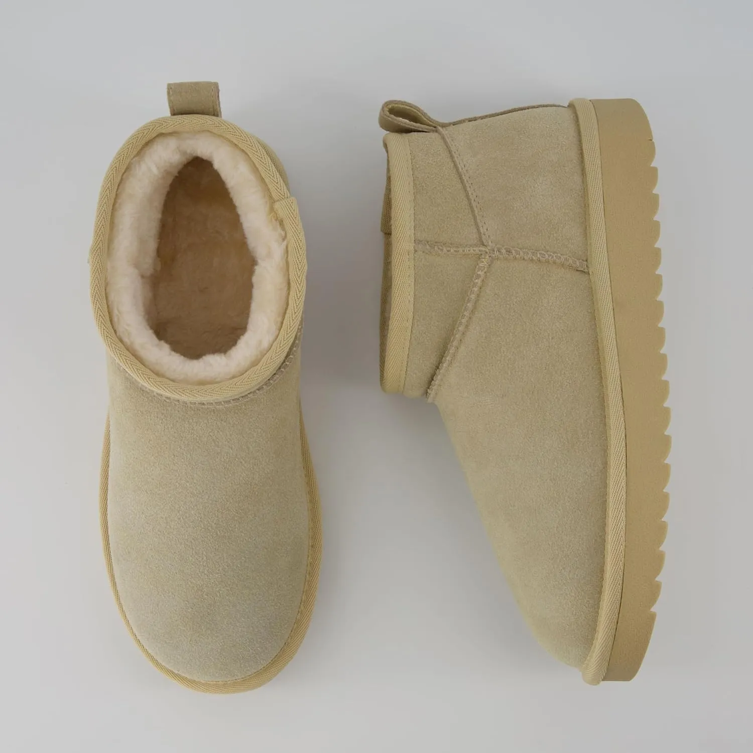 CUSHIONAIRE Women's Hip 2 Genuine Suede Ankle Snow Boots - Pull-On with Cozy Faux Shearling Lining,  Memory Foam