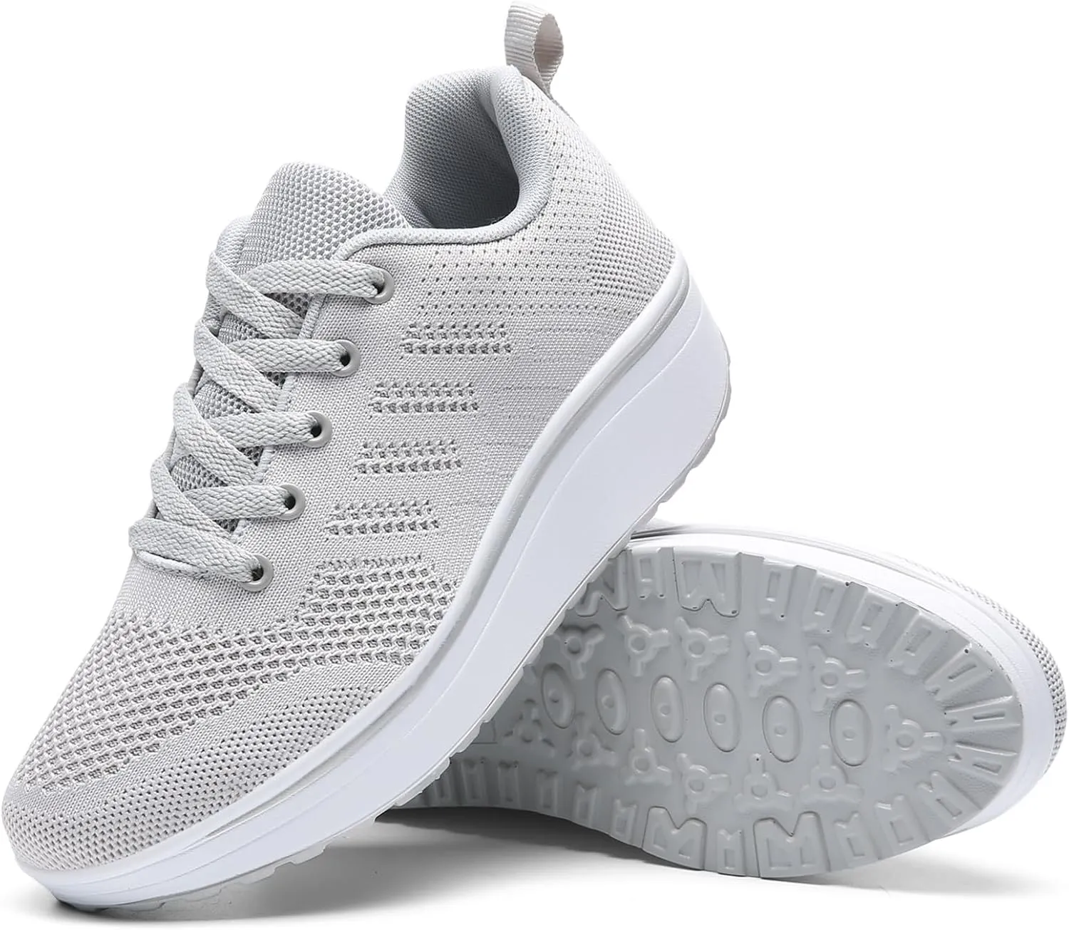 DADAWEN Women's Slip On Breathable Mesh Walking Tennis Shoes Lightweight Comfort Wedge Platform Casual Sneakers for Gym Travel Work (Size:US5-US12)